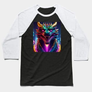 Reptiles,Dragon,Neon lighted dragon sign, Baseball T-Shirt